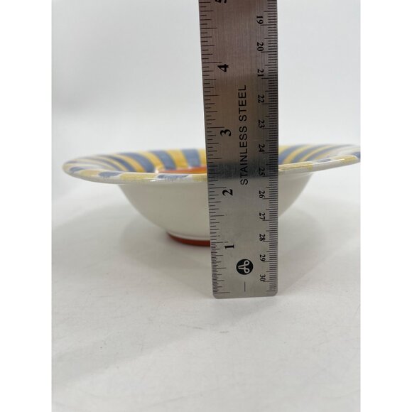Mackenzie Childs Monet Cereal Bowl 8.25"‎ Striped Geometric Handmade Pottery - Picture 2 of 7